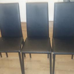 4 black dining table chairs few scratches as shown in pictures above,but still in excellent condition

need to be gone asap