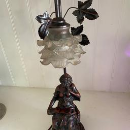 Bronze lady sitting lamp