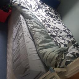 Duvan small double bed with blue headboard and mattress £80