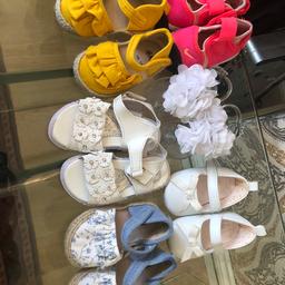 Baby girl shoes bundle ideal for summer
The three at front row are brand new
The three at the back including the Nike one are used but usable .

Size 3 pet and smoke free home x