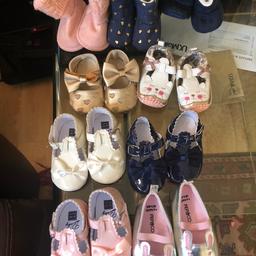 Here I have another bundle of shoes
9 pairs all together good condition size I would say 6 to 12 months that is the age I used for my little one .

Pet and smoke free home x