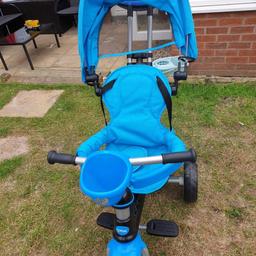 Nice and unused trike.as you can see in photos is detachable and have also sun shade to protect little one.chair can be removed and is washable.