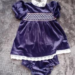 12-18 MOnth Navy Blue and White Dress with Matching Pants