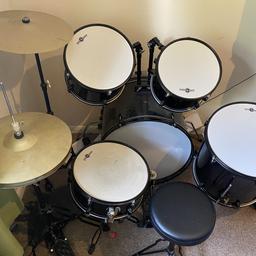 Unfortunately my son has decided to give up on his rock and roll dream and is selling his drums. They are in good condition and come with the stool, a few sets of drum sticks and the silencing pads so they’re not so loud when practicing. Happy to deliver if required.