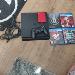 500gb PS4 Slim. External 1tb hard drive (total 1.5TB) also high speed gold HDMI cable.
games included as follows
GTA 5 - GT Sport - Tekken 7 - Rainbow 6 Siege

PS4 has been adult owned and little use, only reason for sale is IV bought a pc and won't be using it anymore. Will make a great Xmas present, boxed up like new with all booklets etc.. & fully Factory reset.

Cash on collection only, no postage or silly offers
