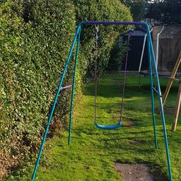 kids metal swing framr and 3-10 year swing....put in garden never used seat faded slightly by sun...has bolts in box...has 2 anchors ...comes with box

COLLECTION ONLY KINGSHEATH