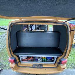 Currently in my T4 fits almost all, this is a high quality R & R bed seats three people and is a full size bed, belts will not come with it but they are £24 on eBay, cost over £500 grab a bargain as new one purchased