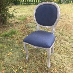 Beautiful blue loui grey chair looks fab in dinning room bedroom room or in hallway in excellent condition grab a bargain