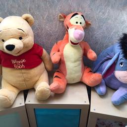 Large soft toys from smoke-free home. Pooh & Tigger are 21” tall. Well loved but still in good condition. Pick up preferred but would post for additional postage. (All would squash down but might cry!)
£4 each or all three for £10. Xmas gifts?!
