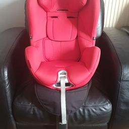 Red cybex sirona car sear in really good condition has instruction manual. comes with the isofix. and has the front cushion for front position for toddlers. age starts from 0-4 years. the seat has never been in a accident. any questions feel free to ask.