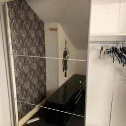 Ikea large Pax wardrobe with 2 sliding mirror doors.
In good condition, just needs tightening up & a clean.
It's upstairs & it's very heavy so you must be able to remove it.
Price reflects this.
No time-wasters pls.