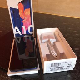 SAMSUNG GALAXY A10 32GB SMART PHONE 6.2 INCH BLUE UNLOCKED ALL NETWORKS BOXED WITH ALL ACCESSORIES LIKE BRAND NEW SELL £95