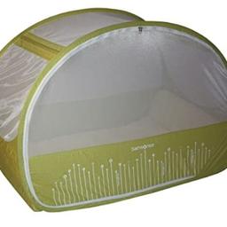 The Samsonite Pop-Up Bubble cot is extremely quick and easy to use and ideal for occasional use such as holidays, weekends away with friends or family and at home while baby rests during the day. Weighs less than 3kgs and folds easily into a compact carry bag. It comes complete with a padded mattress and integrated zip-up mosquito net. The Pop-Up Bubble is easy to clean and provides the ideal sleep solution for baby whilst providing the ultimate in convenience for parents.