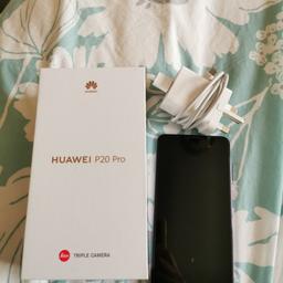 Huawei p20 Pro in good condition.
Fully working and reset to factory settings.

Phone has always been in a case so barely any signs of wear. Screen protector does have some bubbles in it and marks as seen.

Comes with original box and original charger.
I am not able to confirm if it has been unlocked after my upgrade as I don't have a different sim to try, so this will be down to the buyer to check and sort. 

Collection only