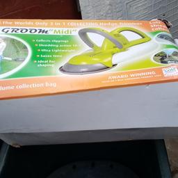 Hedge trimmer that collects in attached bag. New but box ripped. Puo m45