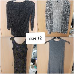 Selection of Clothing in sizes 12, 14, 16. selling as a job lot as need the space. all worn but in good condition. there is also a pair of trousers and a dress that i couldn't fit in the photos.22 items in total. works out at 23p an item.