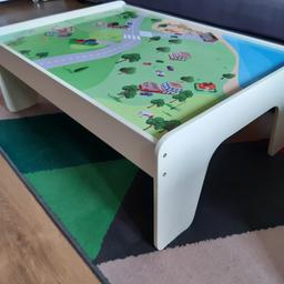 Low train / play table in good used condition with some scratches and a slight watermark on one side.
Has been dismantled for transportation.
Measures Height 31cm, Width 83cm and 61cm deep.
Collection only Birchwood Warrington.