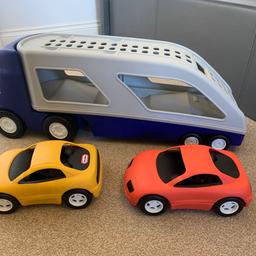 Little Tikes car transporter
Comes with 2 cars
Well played with but is made from sturdy material so hours of play left
Collection Thorpe TW20