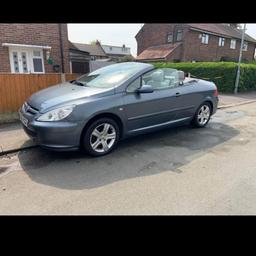 Peugeot 307cc 
2ltr 2005
convertible 
mot end of January 
2 new front window mech
new CAT converter
2 keys
logbook

just needs drivers side rear light cover 
runs and drives as it should 
any inspection welcome 
test drive welcome with valid insurance