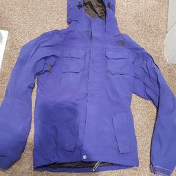 The North Face jacket.
Womens XS
Bluey/purple colour.
Warm and waterproof.
£15