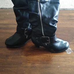 size one boots in good condition hardly worn zips all ok and working