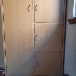 childs wardrobe with three cupboards.

as pictured.

39cm deep, 129cm high, 80 cm wide.

collect from catshill
