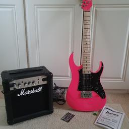 Guitar was £169 and amp £65 new hardly used.

Perfect guitar for young rockers and adults alike, 22.2" scale perfect for smaller hands (see full description in pics)

Would make fab Xmas present!

Collection Highwoods Colchester