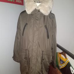 lovely warm coat with a soft fur lined hood. excellent condition. can post at additional cost through PayPal. sorry no returns x