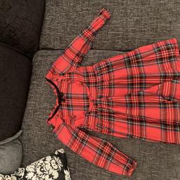 Next girls  tartan check dress age 3/4 as new only worn once nice for Christmas