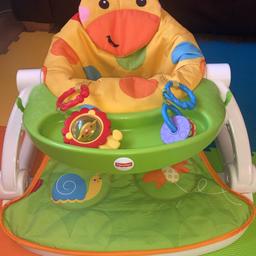 Fisher price sit me up
Great condition, fully cleaned and washed in fairy non bio
Seat lining can be machine washed the tray comes off and the seat folds flat for easy storage