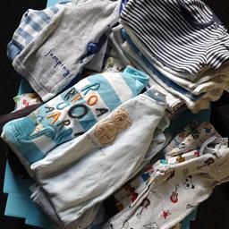 12 vests
6 sleepsuits
2 pairs of pjs. 
5 bottoms
all my items come from a clean, smoke and pet free home.  please see my other items