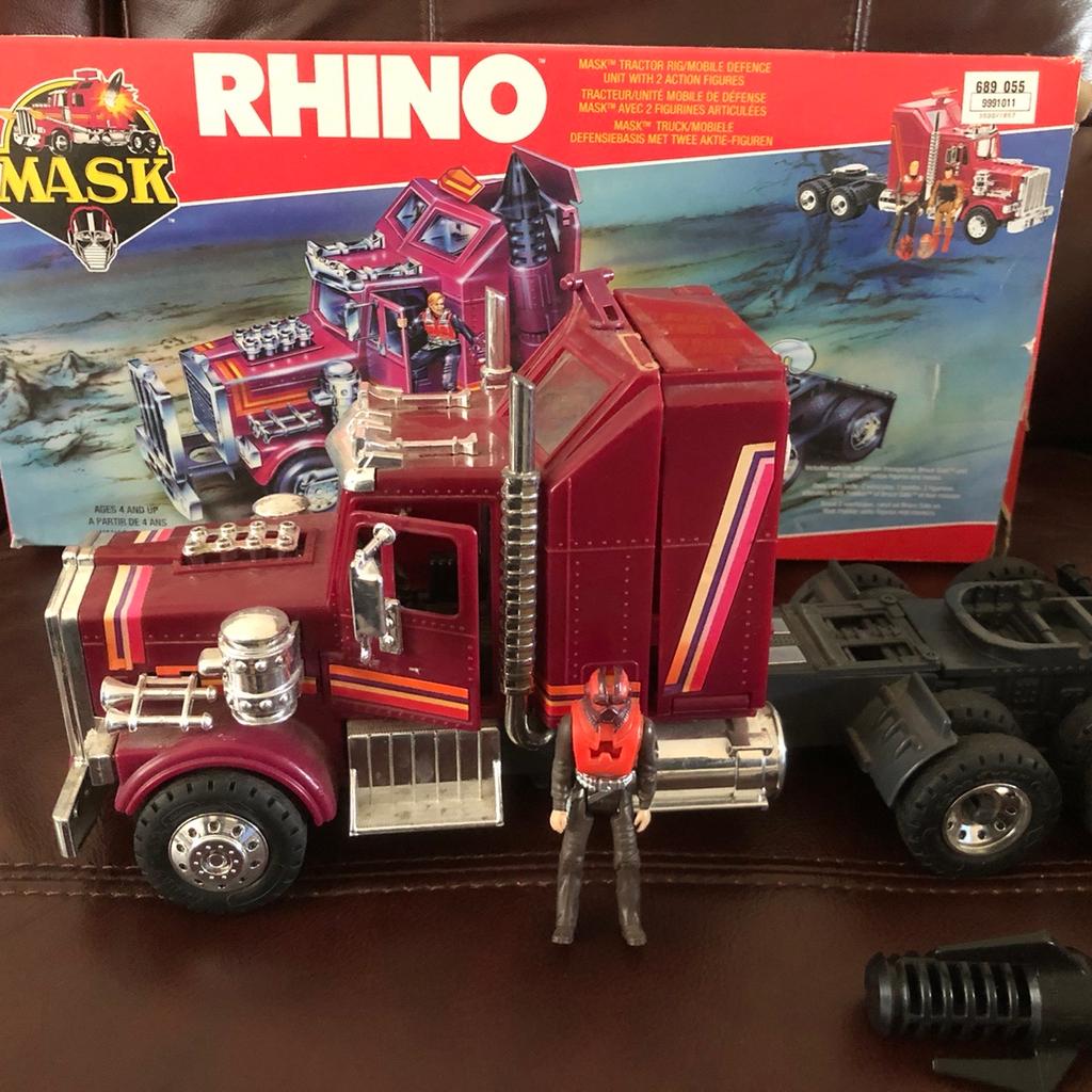 Vintage 1980’s MASK Rihno. Box in reasonable condition. One figure missing. Buyer collect.