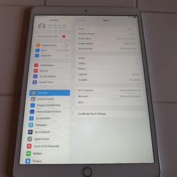 Ipad pro 10.5" screen, 64gb memory. 
Wifi only.
Really good condition, reset to factory settings and accounts removed. 
Comes with box and charger.
Collect from OL4