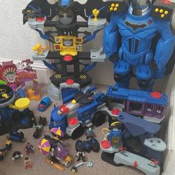 amazing bundle of imaginext playsets including the huge robot and other playsets , the remote control command centre , joker playset  batcave , Gotham jail etc