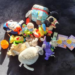 mixture of soft teddies and baby toys all in good condition free to collect asap ls27.