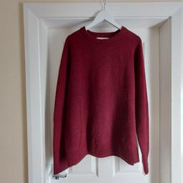 Sweater “H&M“ Wool Blend Dark Burgundy Colour
 New With Tags

Actual size: cm and m

Length: 72 cm

Length: 44 cm from armpit side

Sleeve Length: 83 cm from neck

Volume Hands: 62 cm from neck

Breast Volume: 1.16 m - 1.30 m

Volume waist: 1.14 m - 1.26 m

Volume hips: 1.10 m – 1.26 m

Size: EUR XL

Shell: 78 % Wool
 22 % Polyamide

Made in Cambodia

Retail Price Nok 299.00