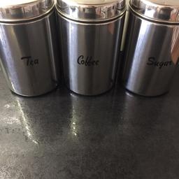 Shiny silver style storage tins