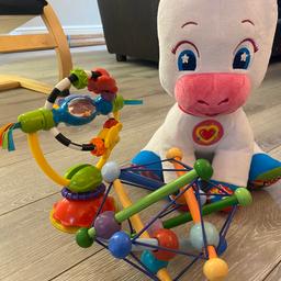 Singing unicorn soft toy which lights up and interacts
Spinning toy which is great for table tops or high chairs for entertainment and puzzle colourful toy.