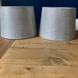 Set of 2 grey lamp shades 
Collection only (DE15)
