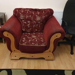 Red sofa.  decent condition.  needs a clean!