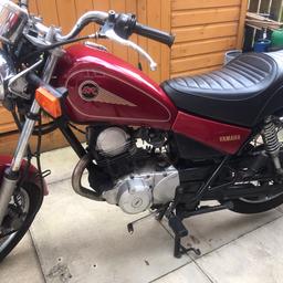 Yamaha
SR 125cc

Electric start
Starts first time, used for leisure
Just had it’s MOT passed all fine (Oct 2021).
Cheap tax £18 per year.

Lovely starter bike or someone wanting to get something smaller. Lots of fun.

Selling as wanting something bigger.