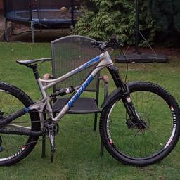 pickup or can drop off if ur local msg me with any offers or questions
160mm Rockshoxs Pike RC3 solo air
140mm Rockshoxs Monarch RT3
5 rides old brand x ascend dropper
1 x 10 shimano slx drivetrain WTB i23 team rims
One up FRS Pro bar and stem (bars are 760mm)
Bontrager team tyres
shimano BR-M447 brakes (brand new pads, will come with 2 brand new spares sets also)
DMR death grips and fabric saddle
Crank bros stamp pedals

Bike doesn't come with mudguard, pedals or the nukeproof bars