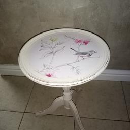 Small Shabby Chic round table 19" H and 13" round