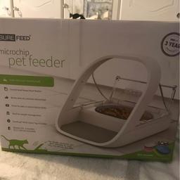 Used once like new, batteries included. Microchip pet feeder, comes with a chipped tag if pet isn’t microchipped.