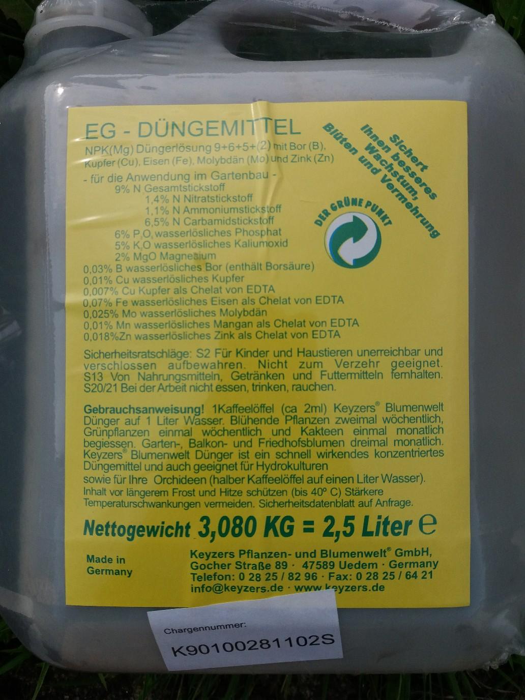 Keyzers Blumendnger 2500 ml in 21129 Hamburg fr  19,00 zum Verkauf |  Shpock AT