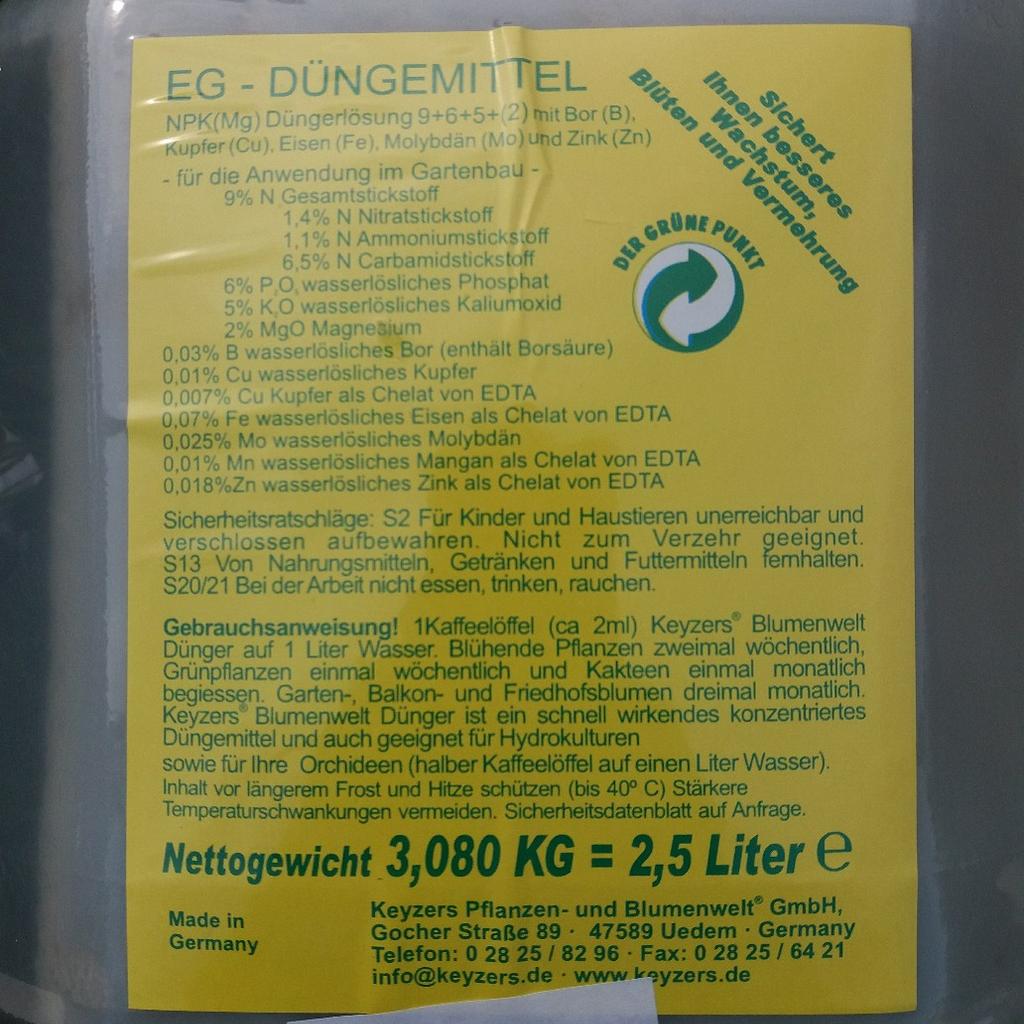 Keyzers Blumendnger 2500 ml in 21129 Hamburg fr  19,00 zum Verkauf |  Shpock AT