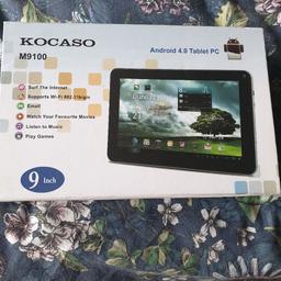 ANDRIOD 9 INCH TABLET COMES WITH CHARGER AND LEAD GOOD CONDITION AND WORKING ORDER
IDEAL FOR A YOUNG PERSON

CASH ON COLLECTION