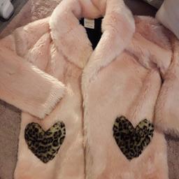 Skinny dip pink faux fur coat worn once size medium in excellent condition collection only Atherton x