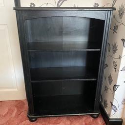 Black solid wood bookcase