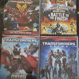 This is a great set of 5 superhero dvds

3 transformers prime dvds 
2 power rangers dvds 
This will make a great addition to your children’s Dvd collection 
Perfect gift idea